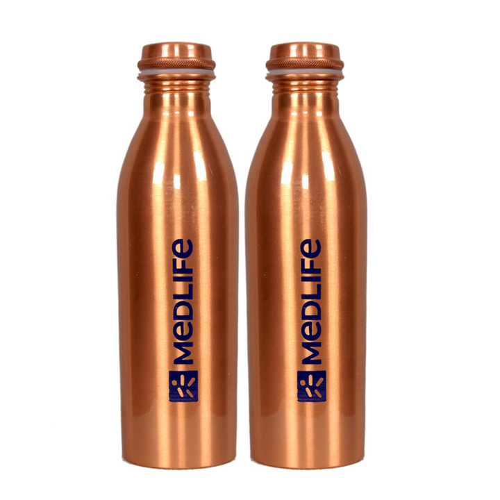 Medlife Copper Water Bottle 1L - (Pack of 2)