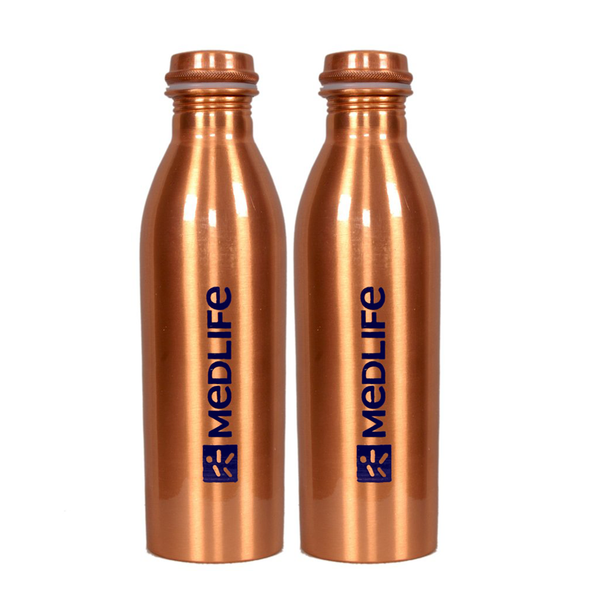 Medlife Copper Water Bottle 1L - (Pack of 2)