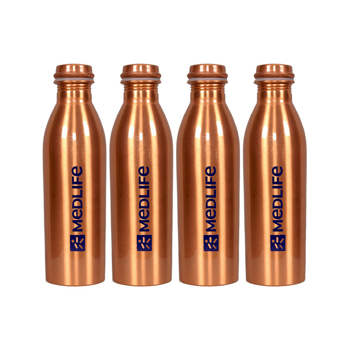 Medlife Copper Water Bottle 1L - (Pack of 4)