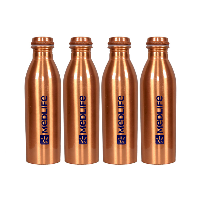 Medlife Copper Water Bottle 1L - (Pack of 4)