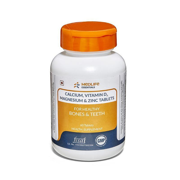 Medlife Essentials Calcium 180 Tablet - 3's Pack - Healthy Bone & Teeth