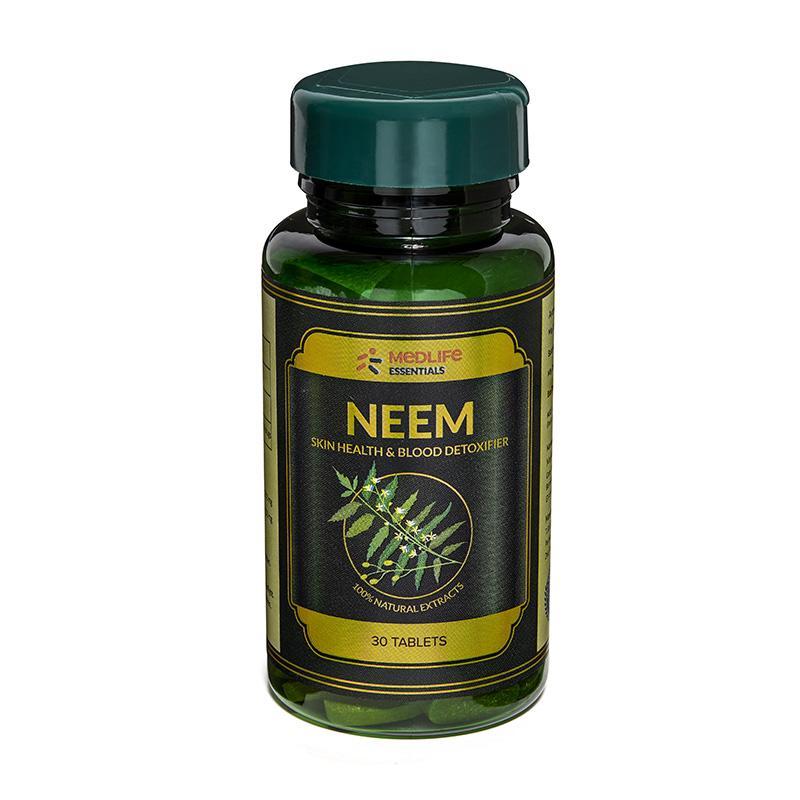 Medlife Essentials Neem 30 Tablet - For Skin Diseases, Diabetes, Acne, Infection